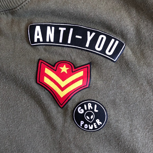 Cold Crush Sweaters - Cold Crush Patchwork Army Green Sweatshirt M